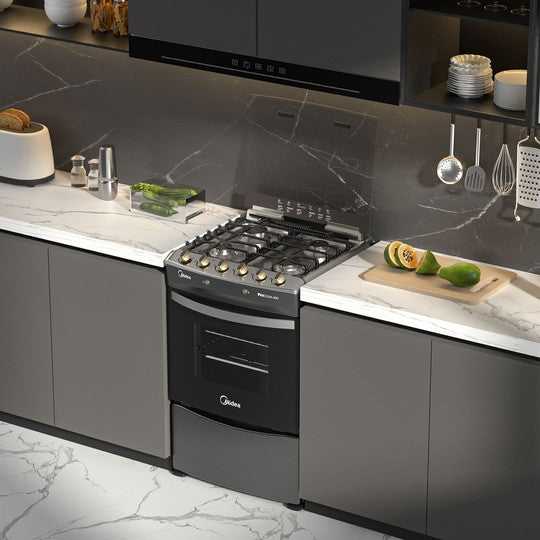 Cocina a Gas 4 Quemadores con Grill Carbon Gre